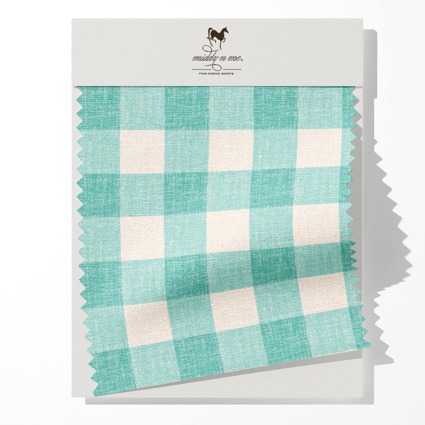 1" GINGHAM FABRIC IN AQUA - Middy N' Me