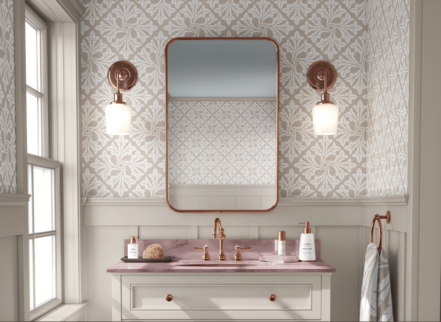 GEORGINA WALLPAPER IN CREAMY BIEGE - Middy N' Me