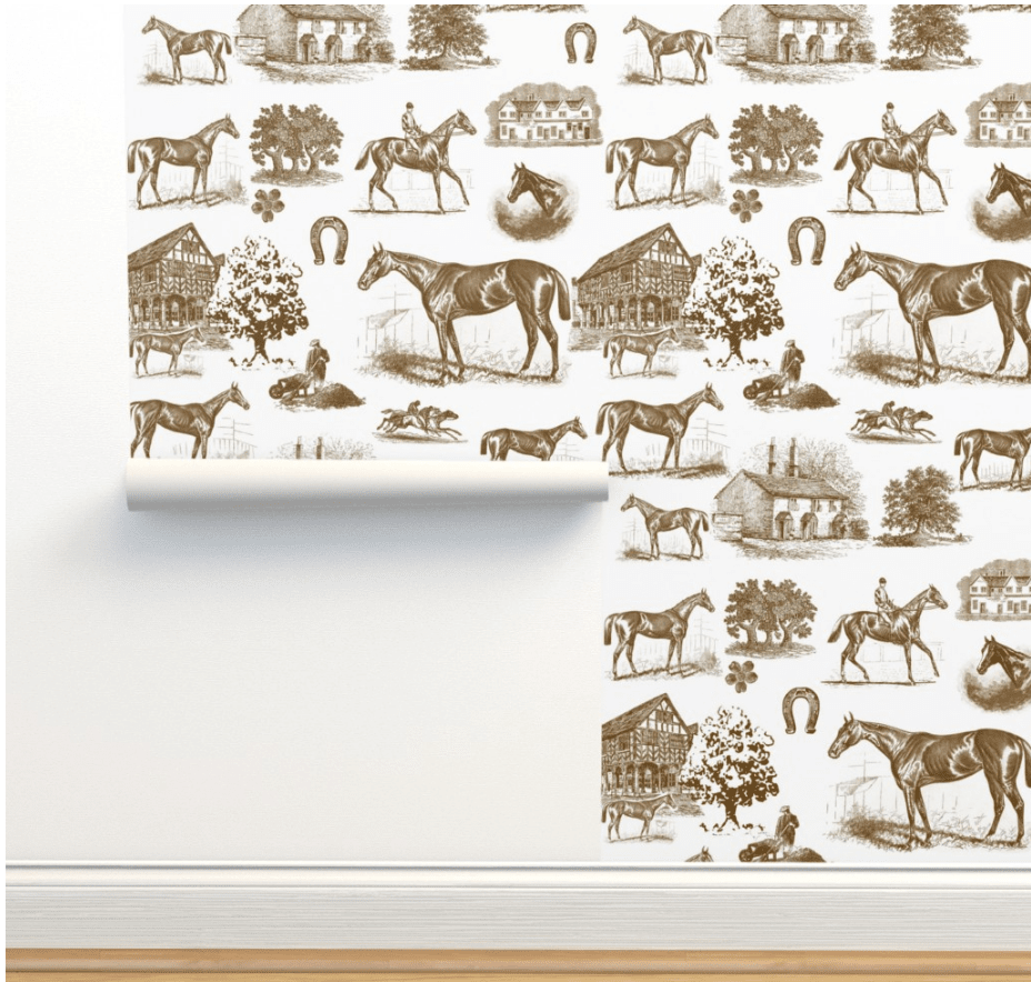 EQ TOILE WALLPAPER IN ESPRESSO - Middy N' Me