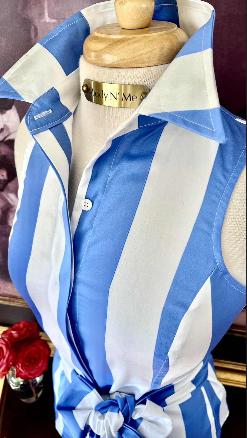 PADDOCK STRIPE SHIRT IN CORNFLOWER