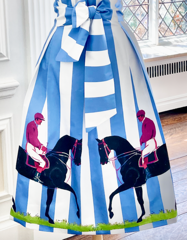 PADDOCK PARADE SKIRT IN CORNFLOWER  (PAIRED PERFECTLY WITH THE PADDOCK STRIPE SHIRT IN CORNFLOWER WITH SASH, SOLD SEPARATELY)