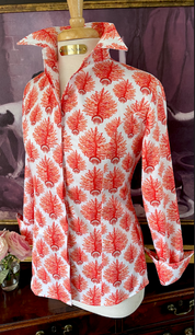 SEA BLOOMS SHIRT IN ORANGE