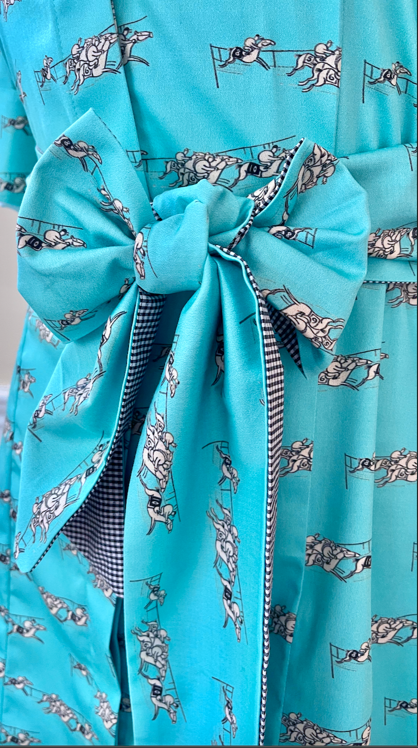 TIFFANY RACE HORSES DRESS WITH SASH