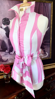 PADDOCK STRIPE SHIRT IN PERFECT PINK