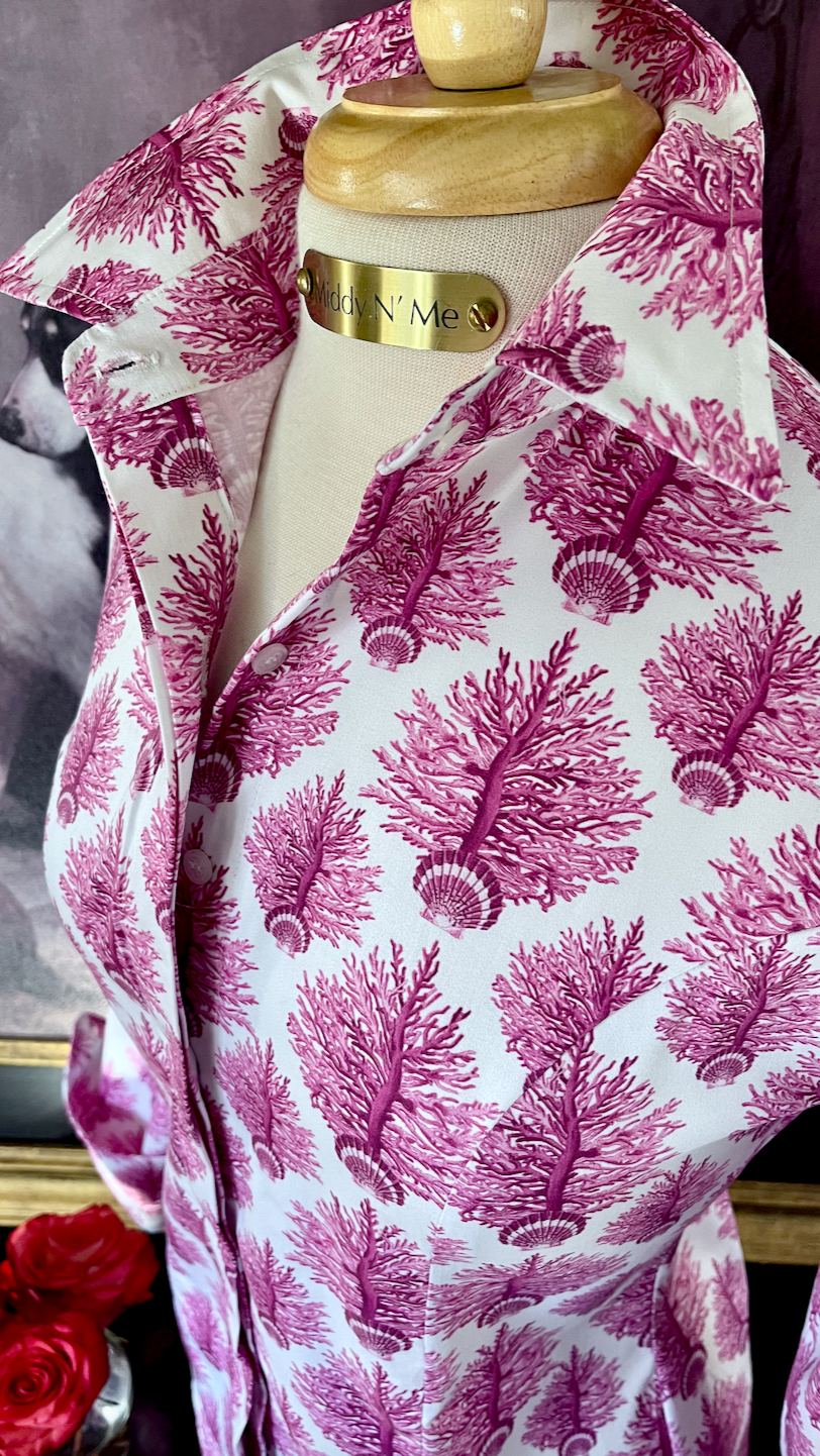 SEA BLOOMS SHIRT IN ROSEINE