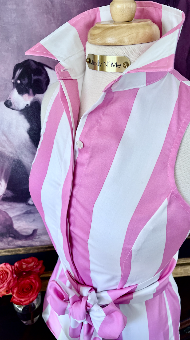 PADDOCK STRIPE SHIRT IN PERFECT PINK