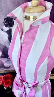 PADDOCK STRIPE SHIRT IN PERFECT PINK