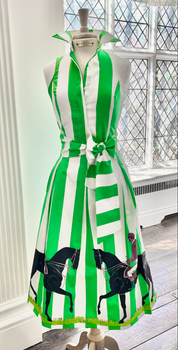 PADDOCK PARADE SKIRT IN KELLY  (PAIRED PERFECTLY WITH THE PADDOCK STRIPE SHIRT IN KELLY WITH SASH, SOLD SEPARATELY)