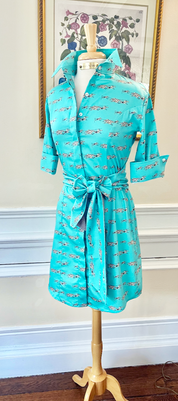 TIFFANY RACE HORSES DRESS WITH SASH