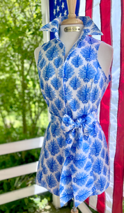SEA BLOOMS TUNIC IN BLUE