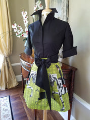 SUMMER RIDE SHIRT IN BLACK WITH SASH - Middy N' Me