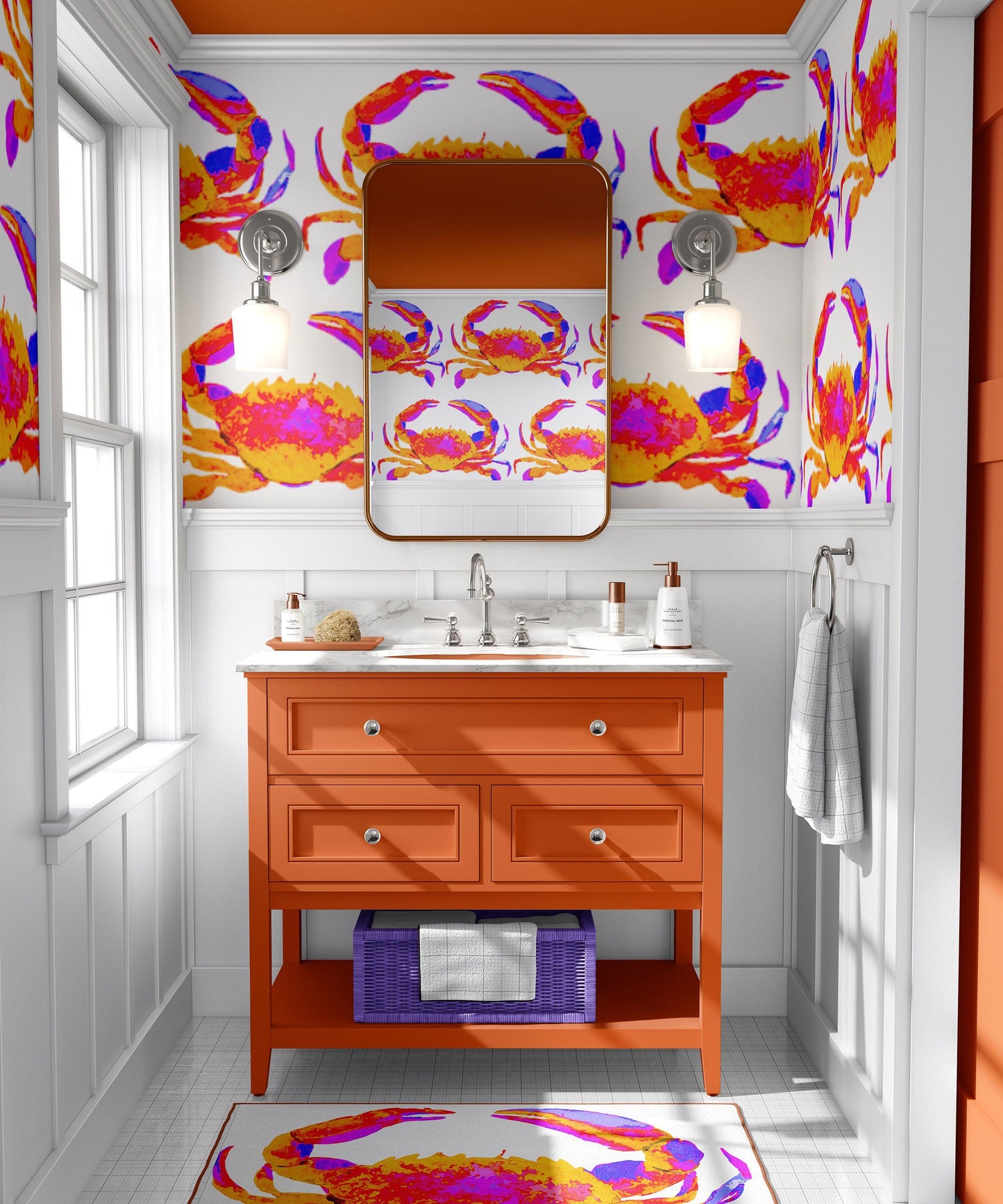 CRAB LOVE IN TANGERINE WALLPAPER - Middy N' Me