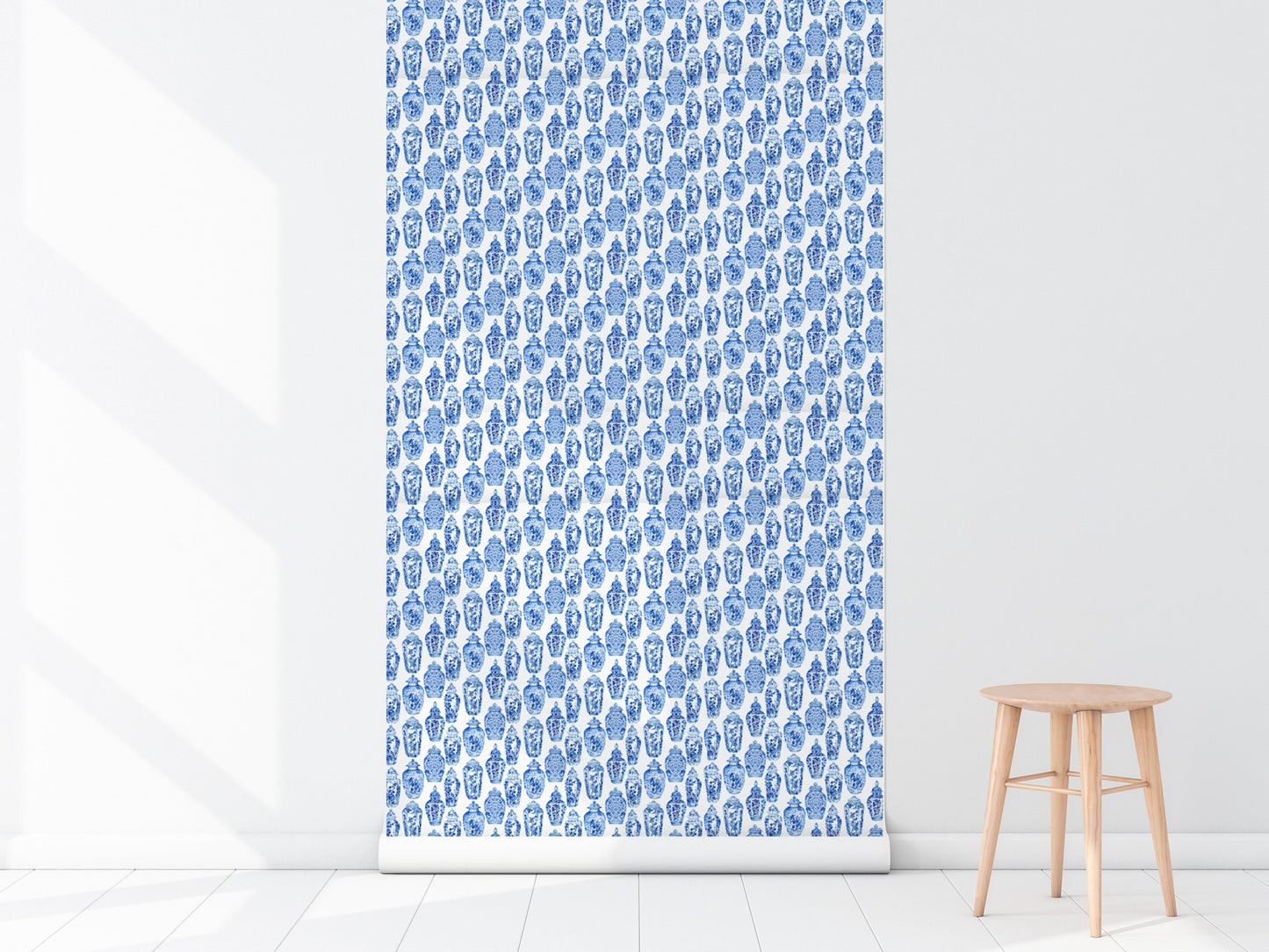GINGER JARS IN BLUE WALLPAPER - Middy N' Me