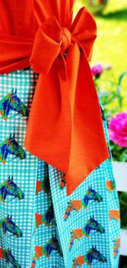 HORSE COUNTRY SKIRT IN TURQUOISE - Middy N' Me