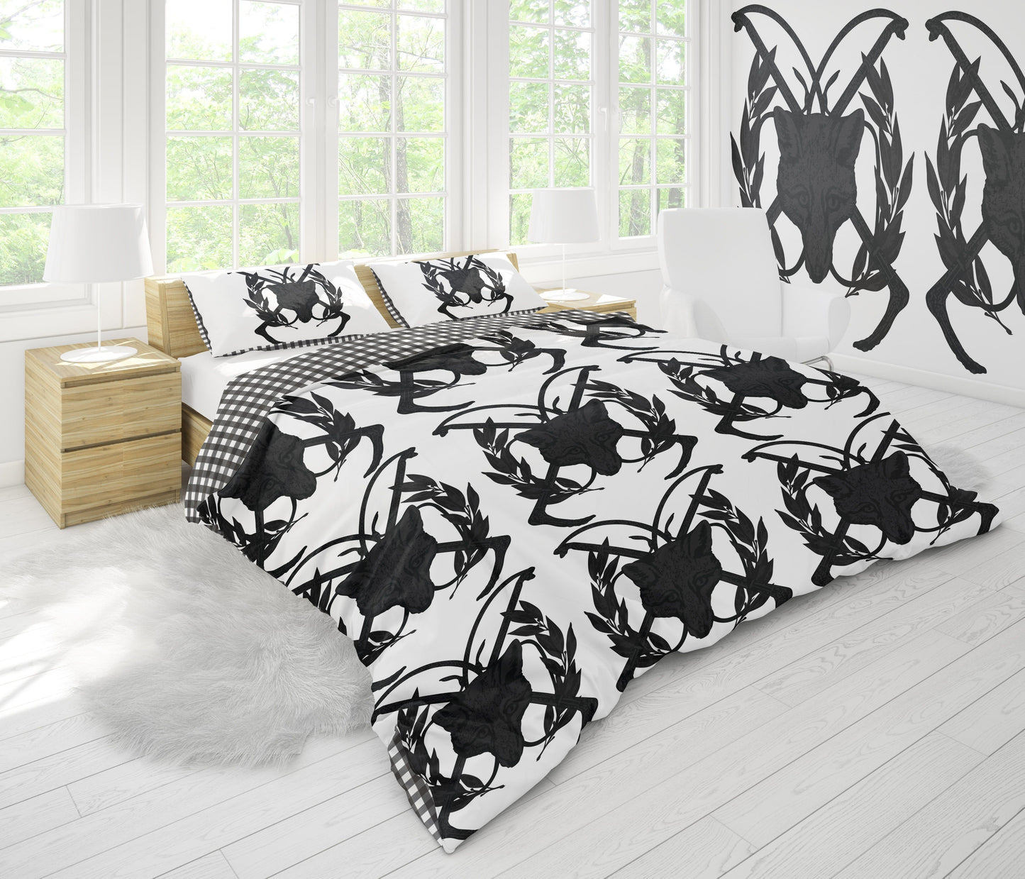 KESWICK DUVET IN BLACK AND SOFT WHITE - Middy N' Me