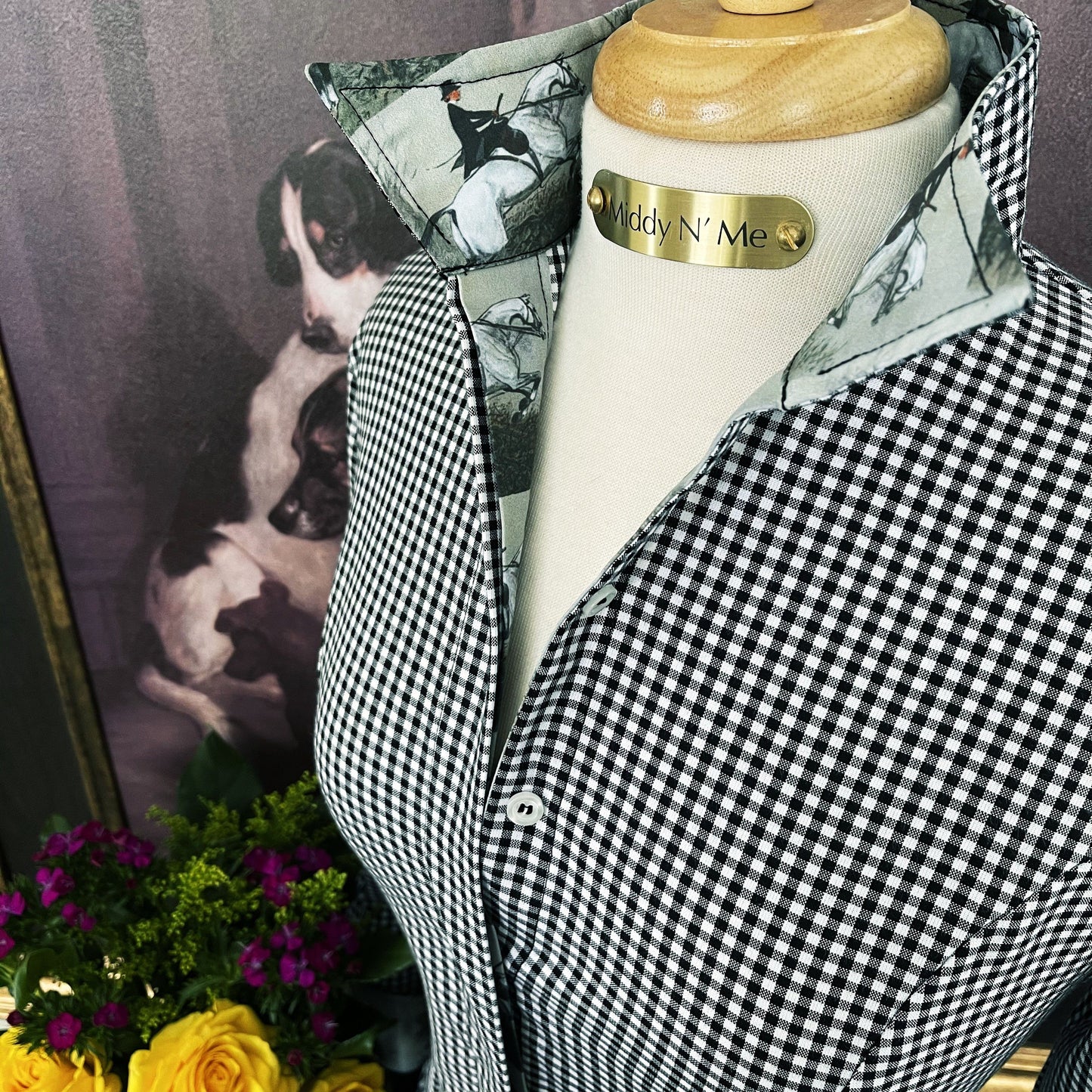 LADY GREY ON BLACK GINGHAM - Middy N' Me