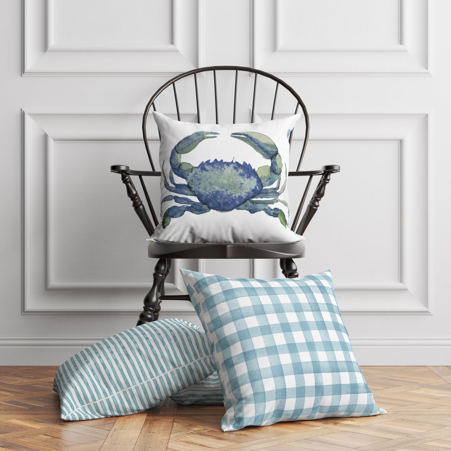 CRAB LOVE PILLOW IN DUSTY BLUE - Middy N' Me
