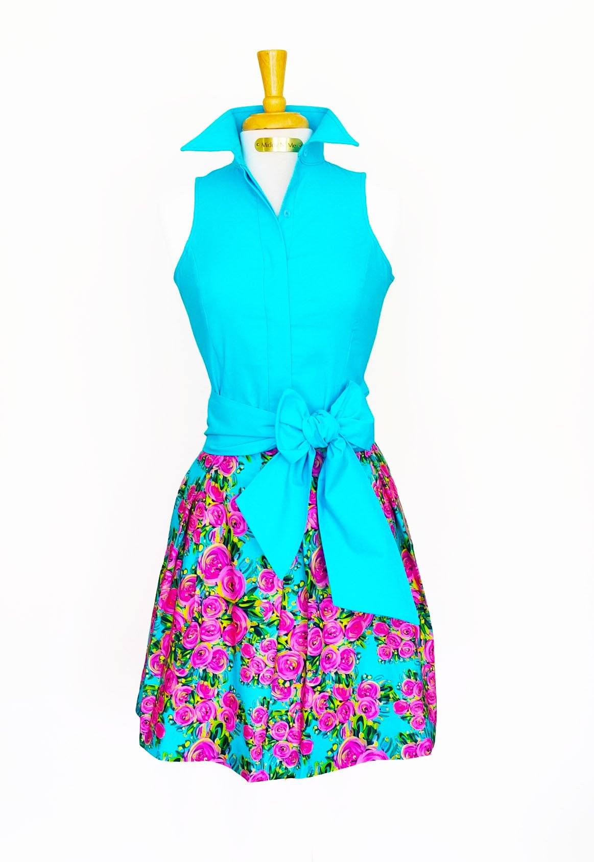 SUMMER RIDE SHIRT WITH SASH IN TURQUOISE - Middy N' Me