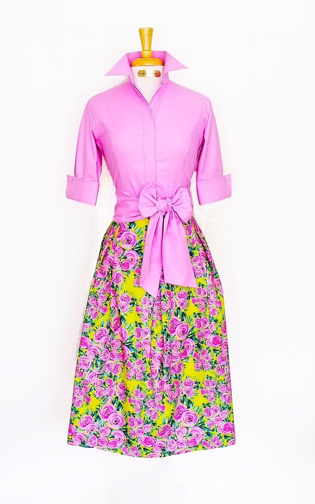 SUMMER RIDE SHIRT WITH SASH IN BALLERINA - Middy N' Me