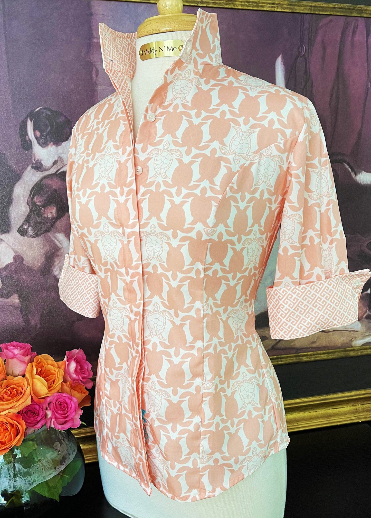 SEA ISLAND SHIRT IN JUST PEACHY - Middy N' Me