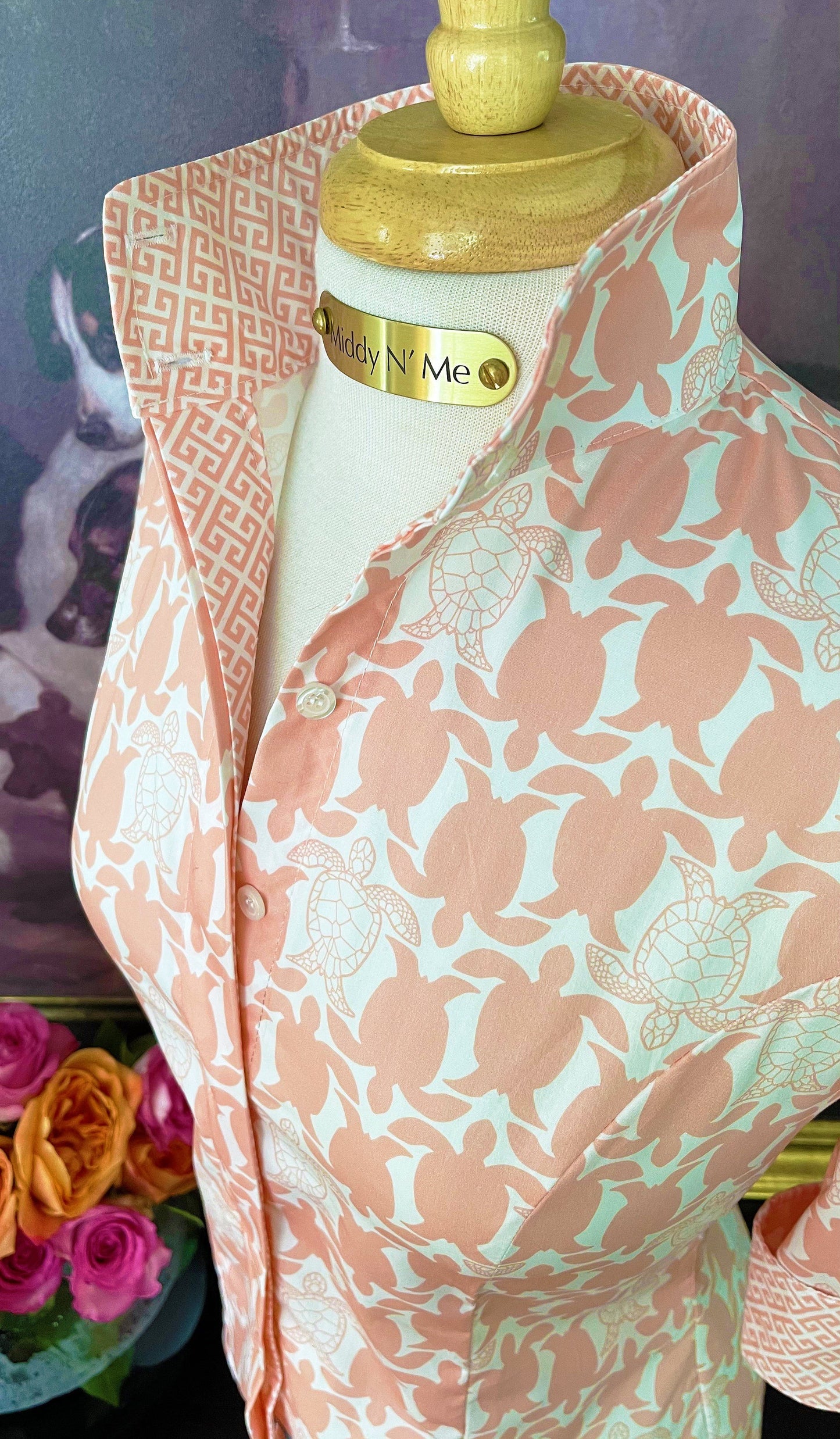 SEA ISLAND SHIRT IN JUST PEACHY - Middy N' Me