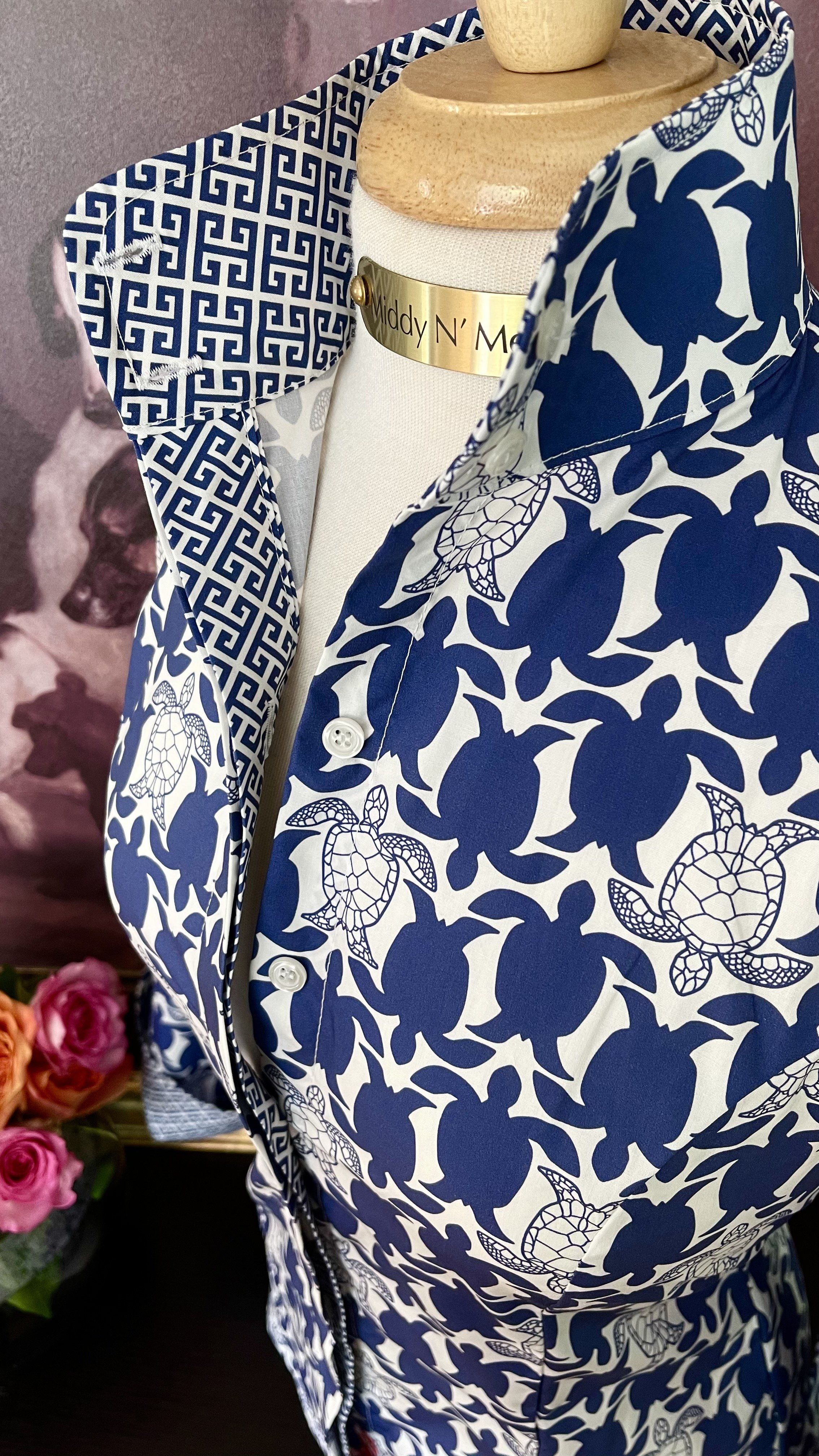 SEA ISLAND SHIRT IN NAVY - Middy N' Me