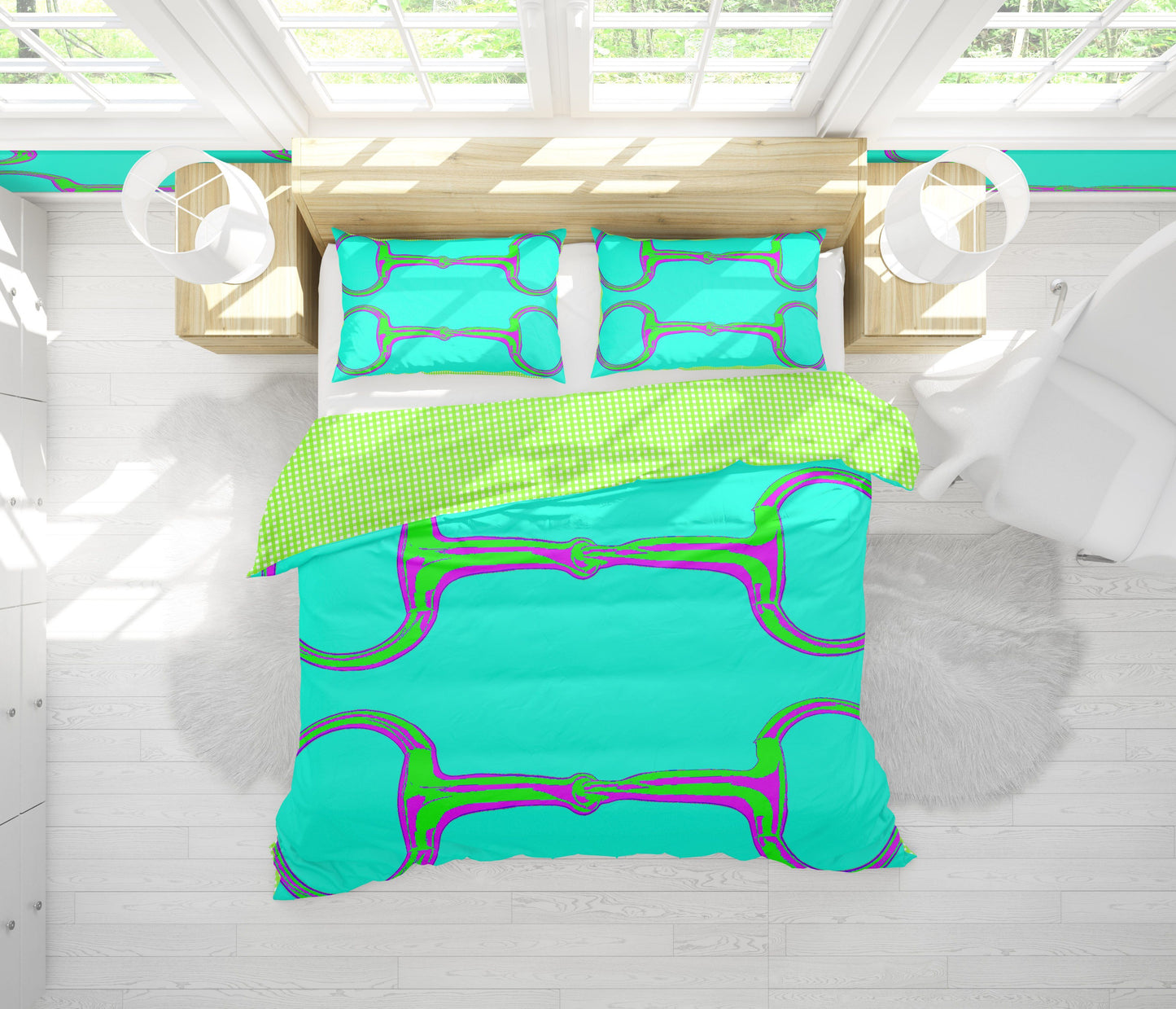 SUMMER SNAFFLES DUVET IN TURQUOISE - Middy N' Me