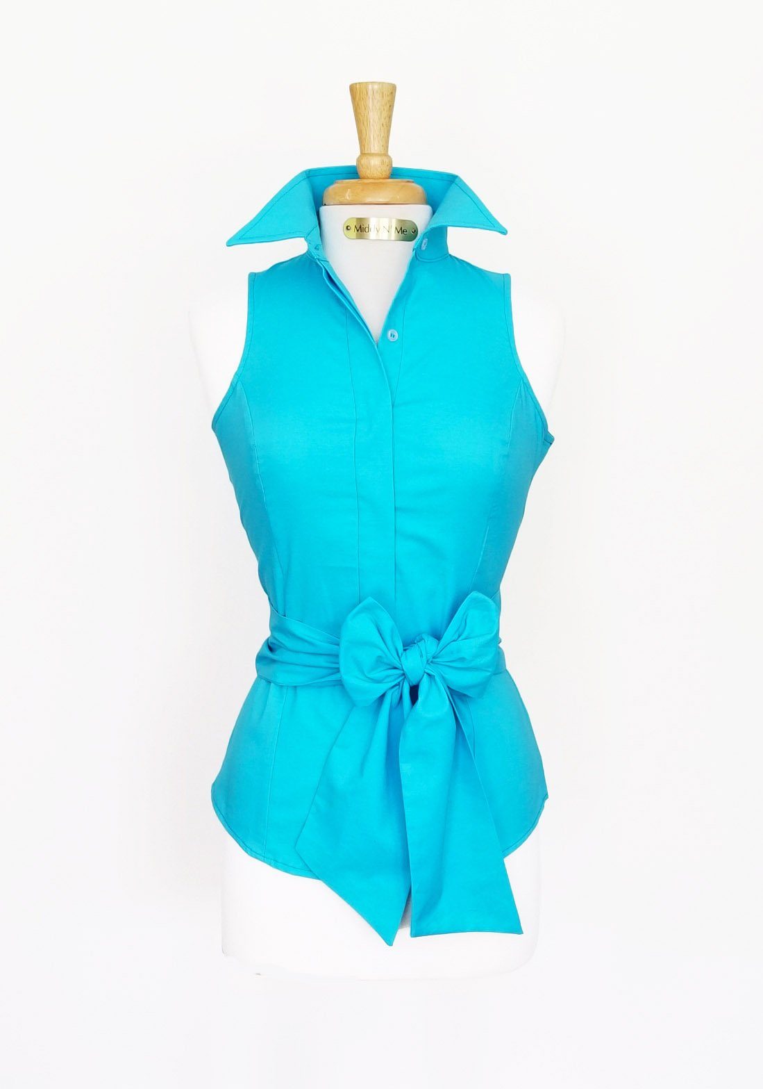 SUMMER RIDE SHIRT WITH SASH IN TURQUOISE - Middy N' Me