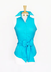 SUMMER RIDE SHIRT WITH SASH IN TURQUOISE - Middy N' Me