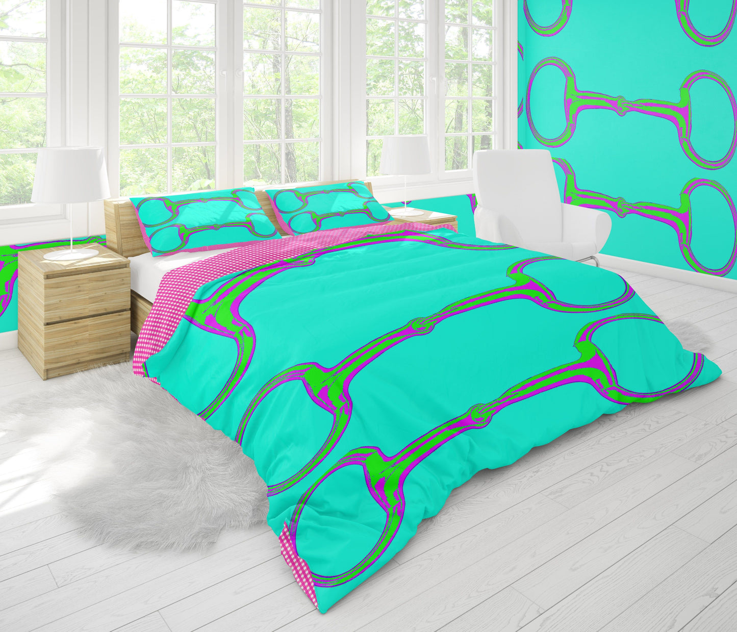 SUMMER SNAFFLES DUVET IN TURQUOISE - Middy N' Me