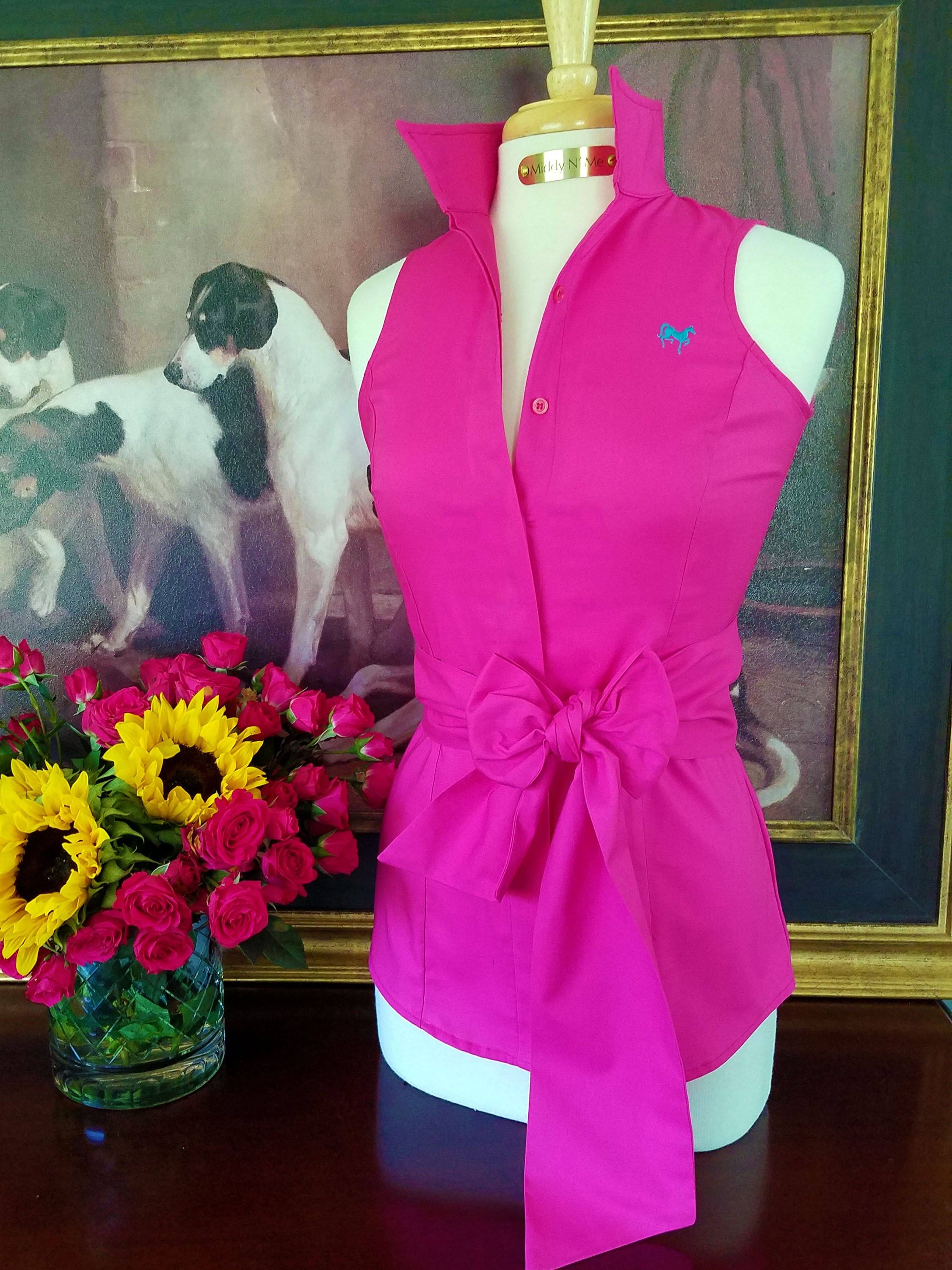 SUMMER RIDE SHIRT WITH SASH IN FUCHSIA - Middy N' Me