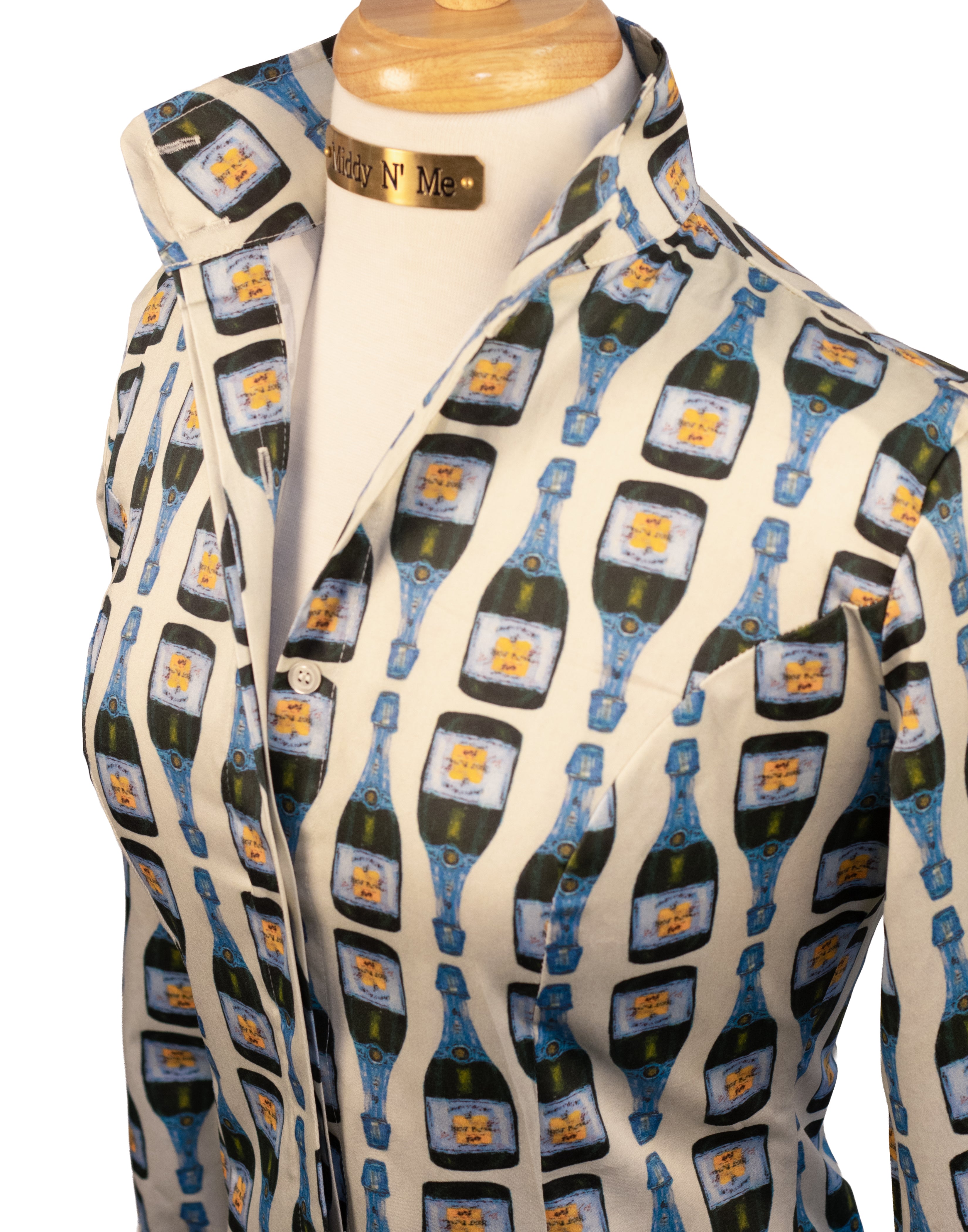 CHAMPAGNYA SHIRT IN BLUE / SIZE 4 / 28" / LONG SLEEVE