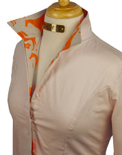 BELLE FLEUR SHIRT IN STONE / SIZE 4 / 28" / LONG SLEEVE