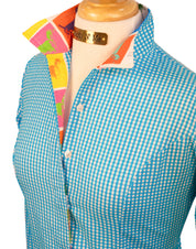 WARE HOUND SHIRT ON TURQUOISE GINGHAM