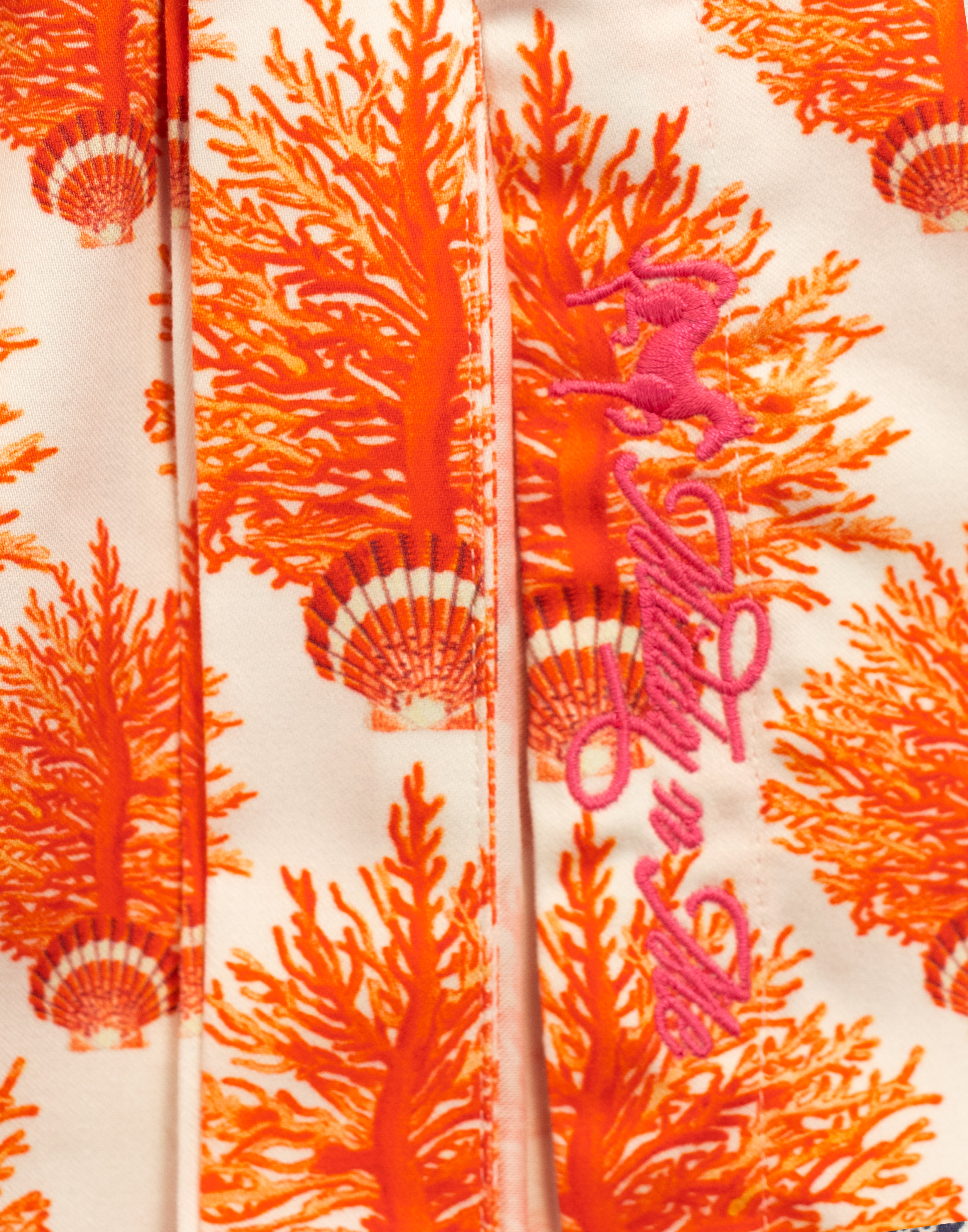 SEA BLOOMS SHIRT IN ORANGE