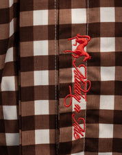 SWEET MELISSA SHIRT IN CHOCOLATE GINGHAM