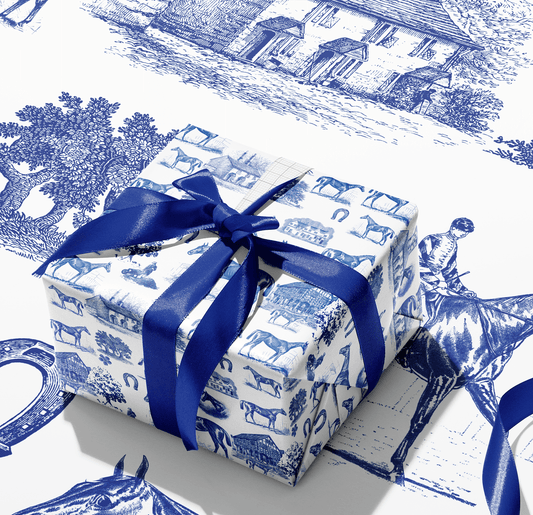 COUNTRY LIVING GIFT WRAP IN NAVY GIFT WRAP. - Middy N' Me