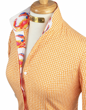 CRAB LOVE SHIRT ON ORANGE GINGHAM