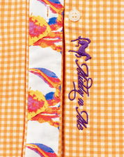 CRAB LOVE SHIRT ON ORANGE GINGHAM