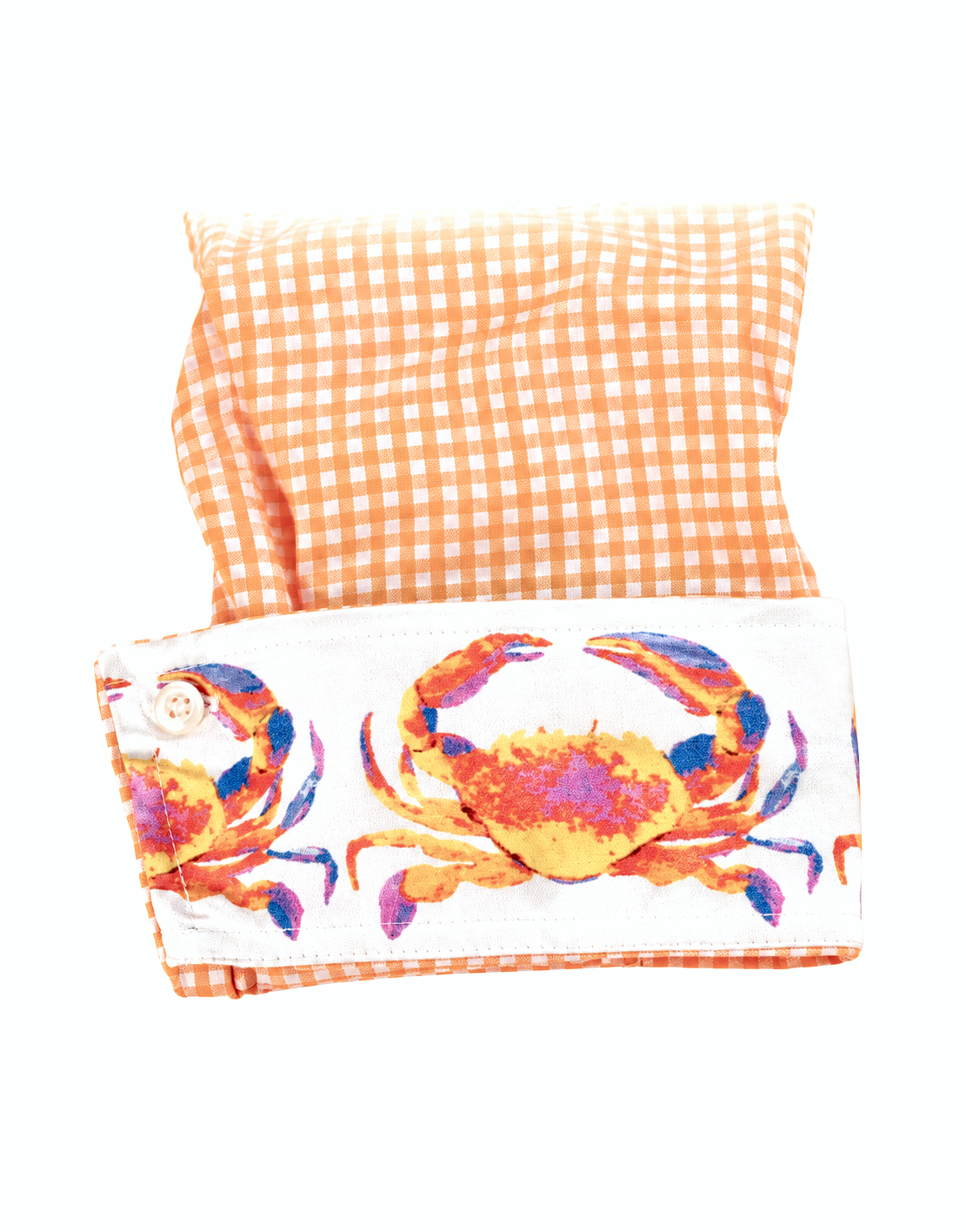 CRAB LOVE SHIRT ON ORANGE GINGHAM