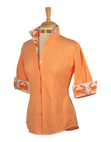 CRAB LOVE SHIRT ON ORANGE GINGHAM