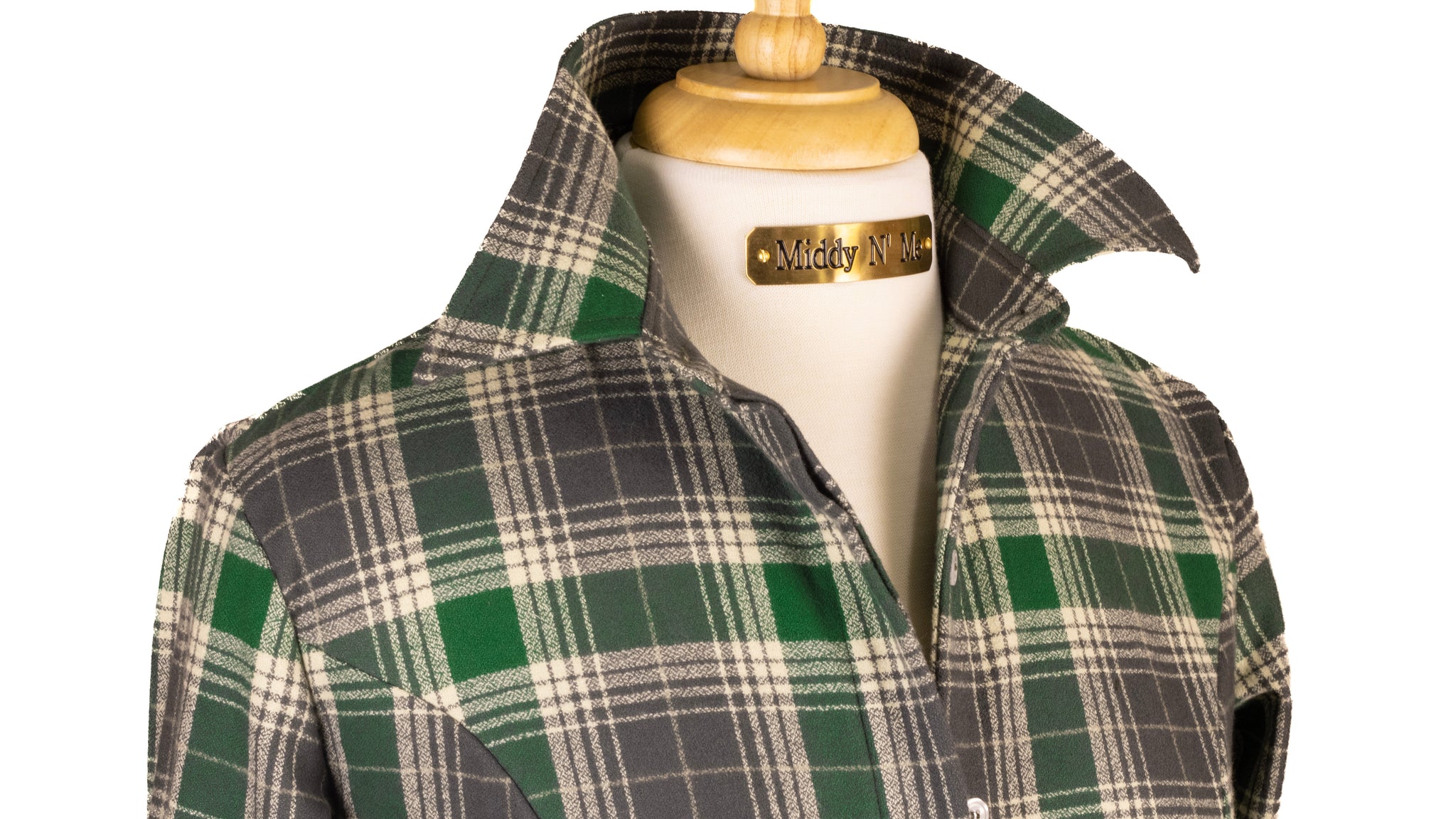 eucalyptus dress shirt Leeward No Tuck Dress Shirt - Eucalyptus Mini Plaid