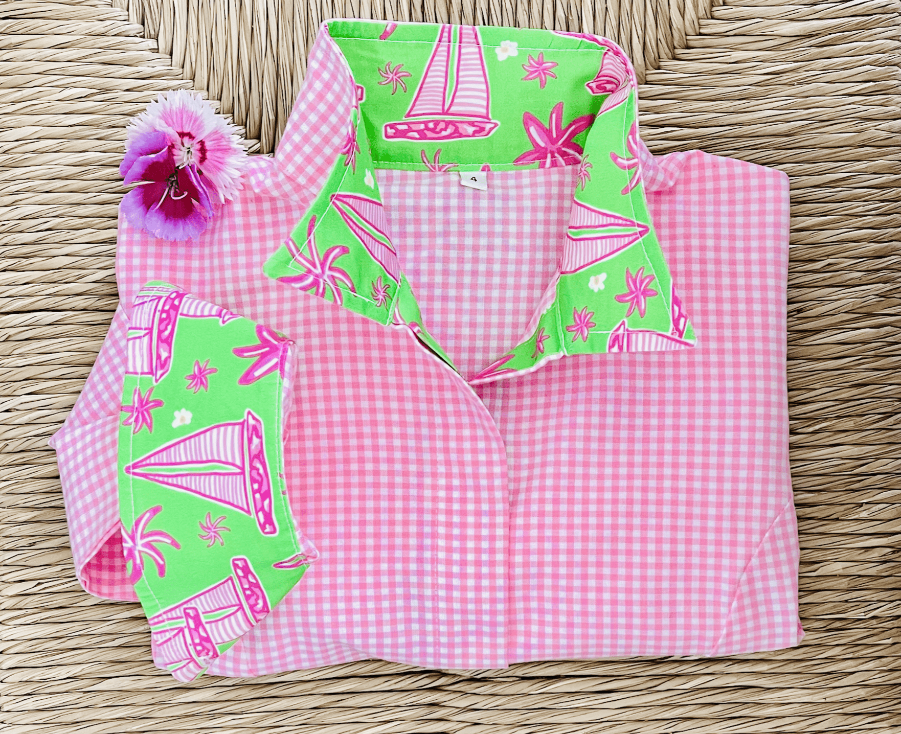 SAIL AWAY ON PINK GINGHAM - Middy N' Me