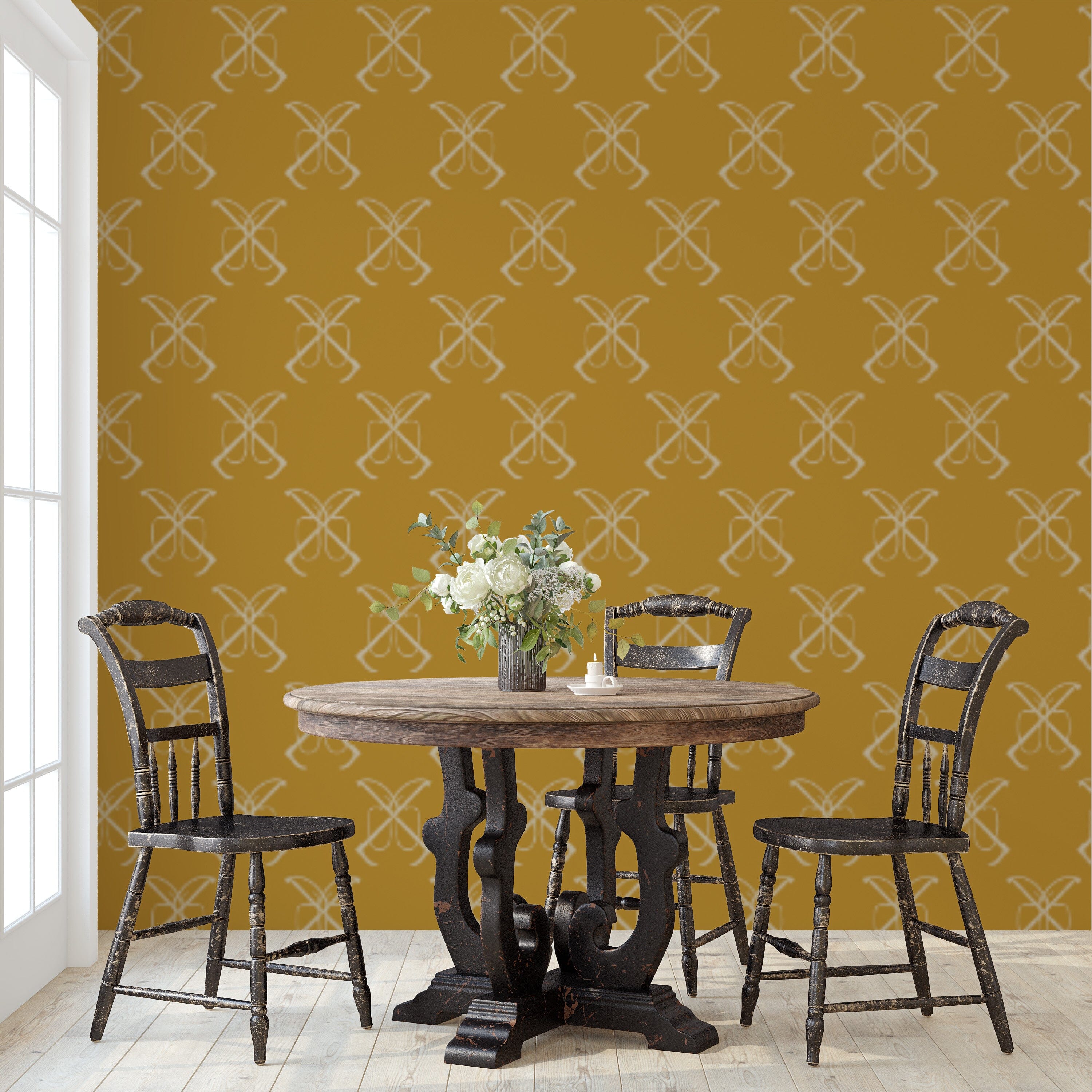 HUNT WHIPS WALLPAPER IN SUNFLOWER - Middy N' Me