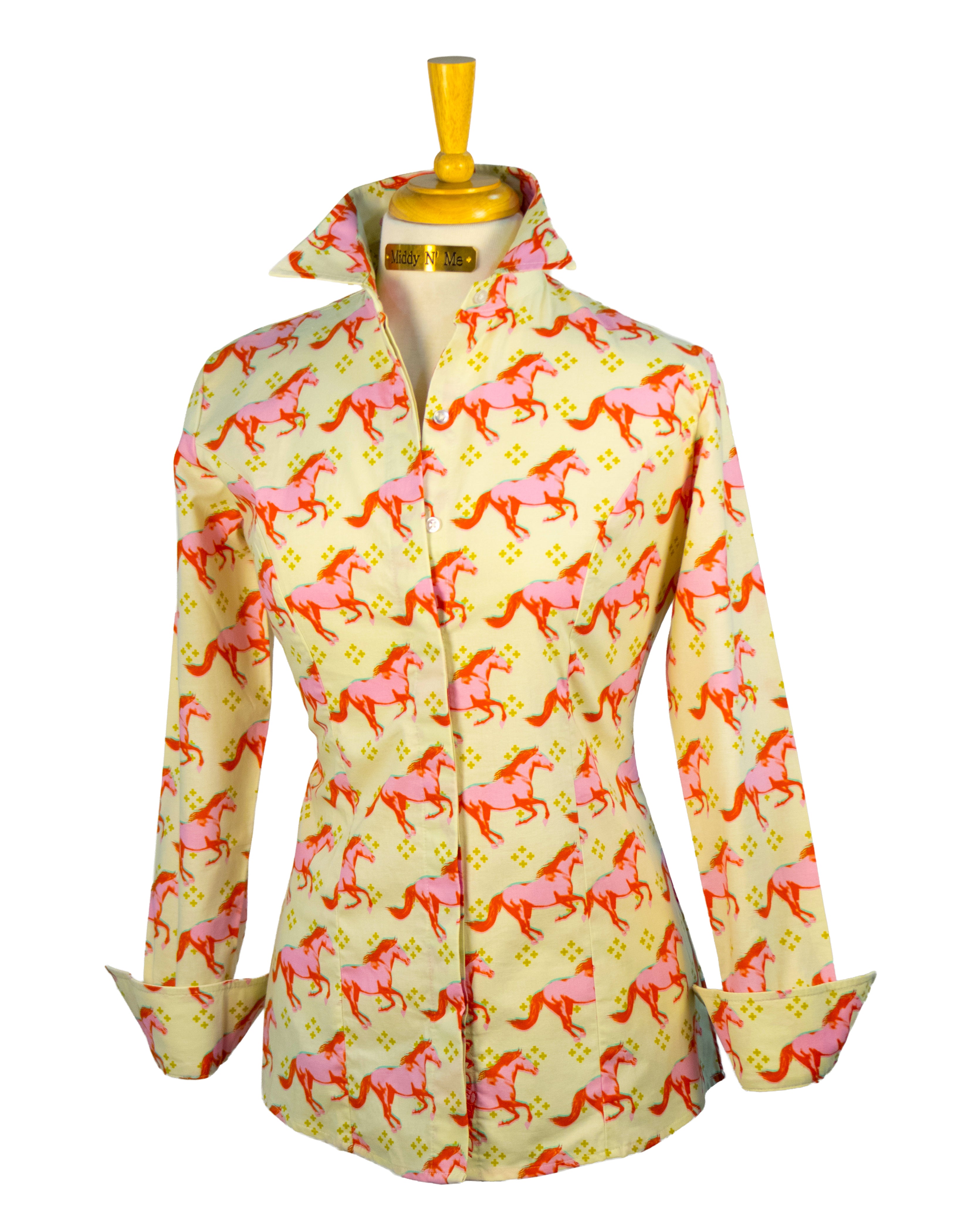 MUSTANG LOVE SHIRT IN PINK / SIZE 6 / 28" / LONG SLEEVE