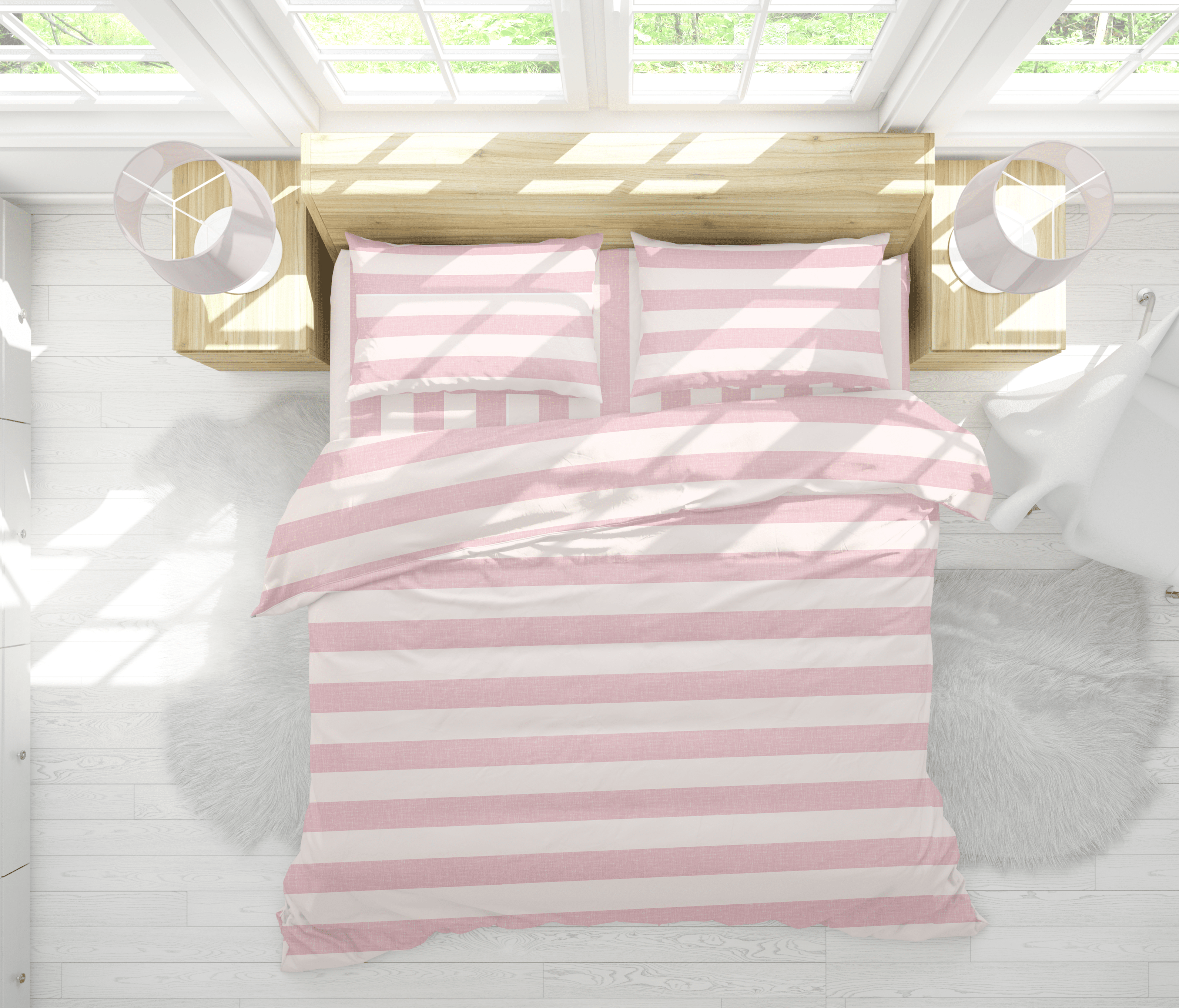 CABANA STRIPE DUVET IN PINK