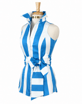 PADDOCK STRIPE SHIRT IN CORNFLOWER