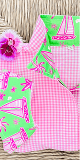 SAIL AWAY SHIRT ON PINK GINGHAM