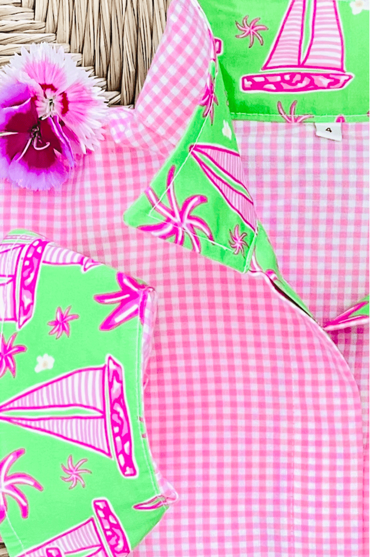 SAIL AWAY ON PINK GINGHAM - Middy N' Me