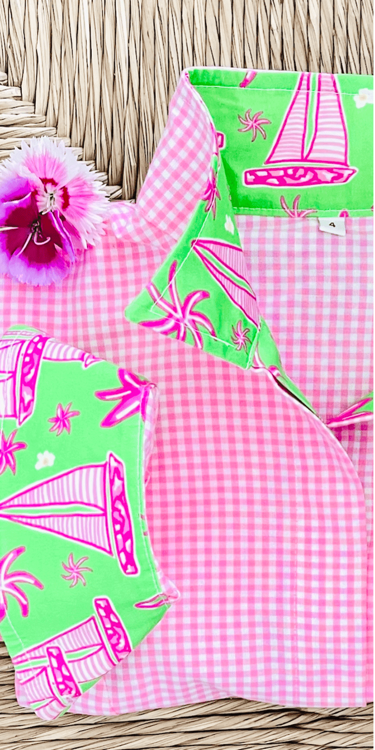SAIL AWAY ON PINK GINGHAM - Middy N' Me